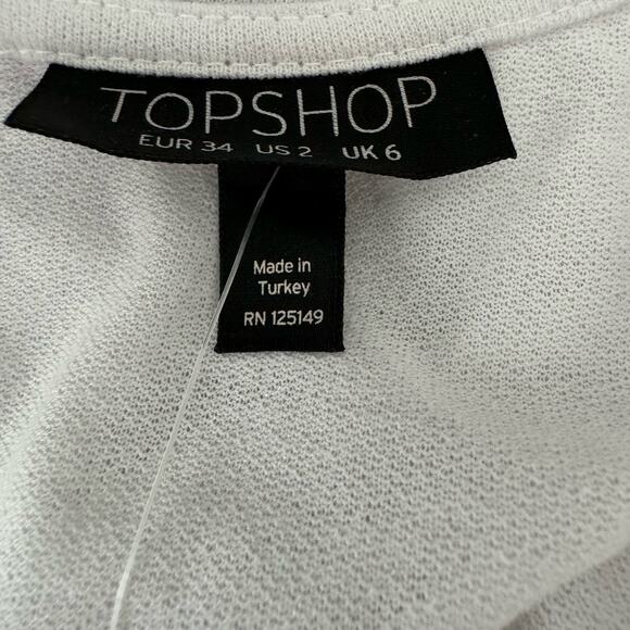 Topshop Lace Collar spring white top size 2 NWT - Picture 6 of 7
